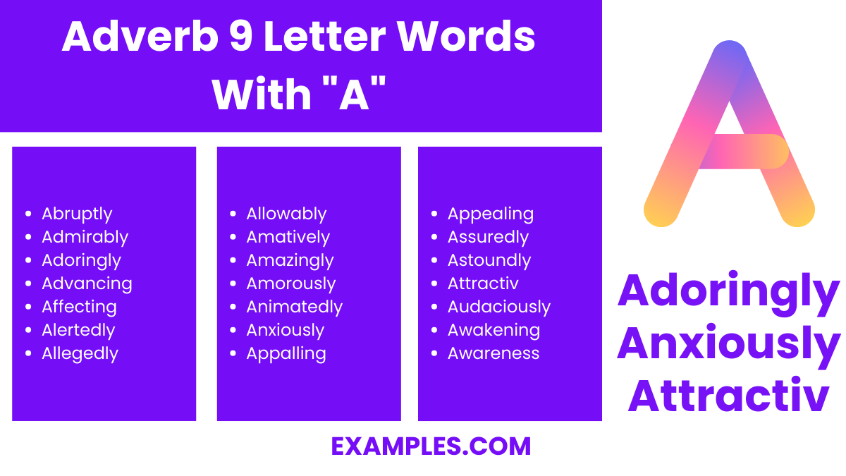 adverb 9 letter words with a
