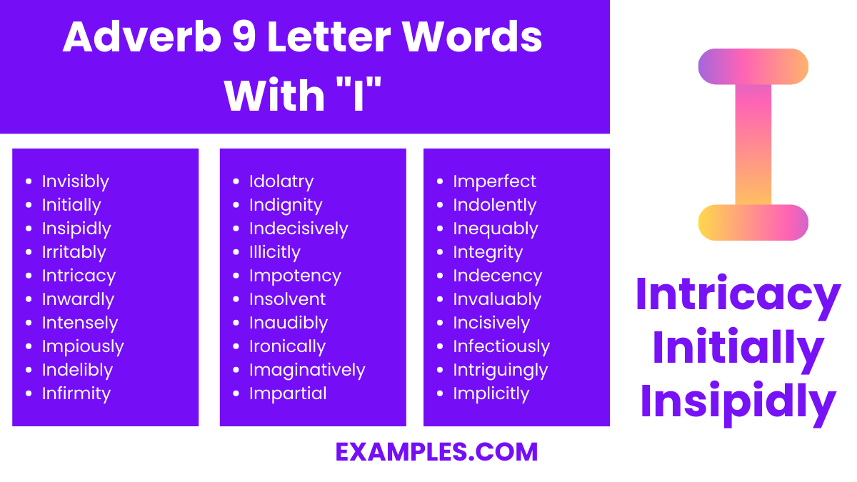 adverb 9 letter words with i