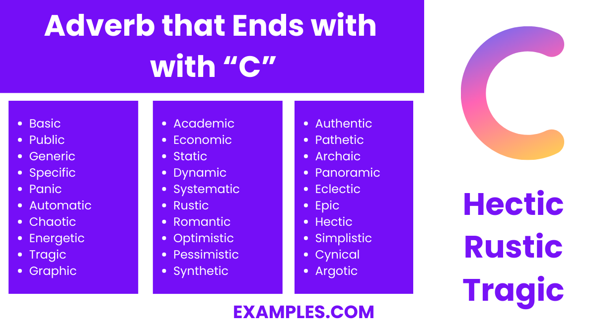 adverb that ends with c