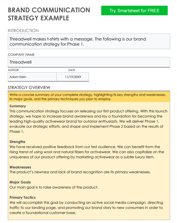 Brand Communication Plan: Examples, Pdf