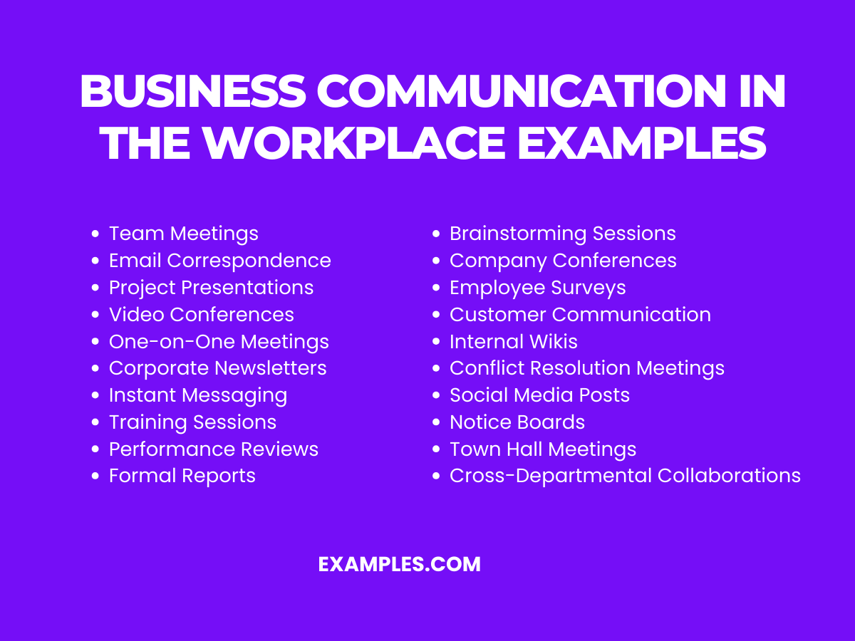 business communication in workplace examples