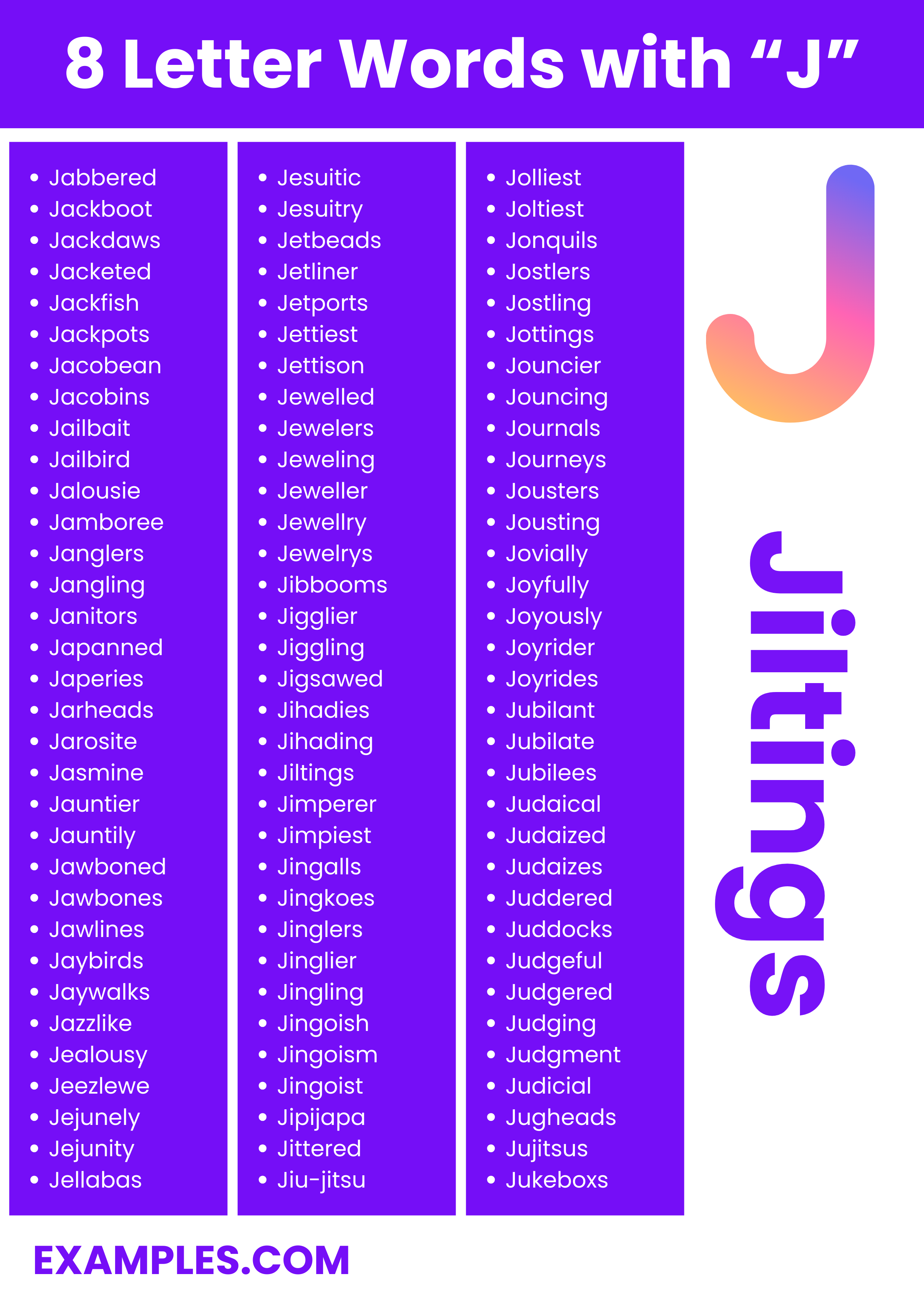 commonly used 8 letter words with j 3