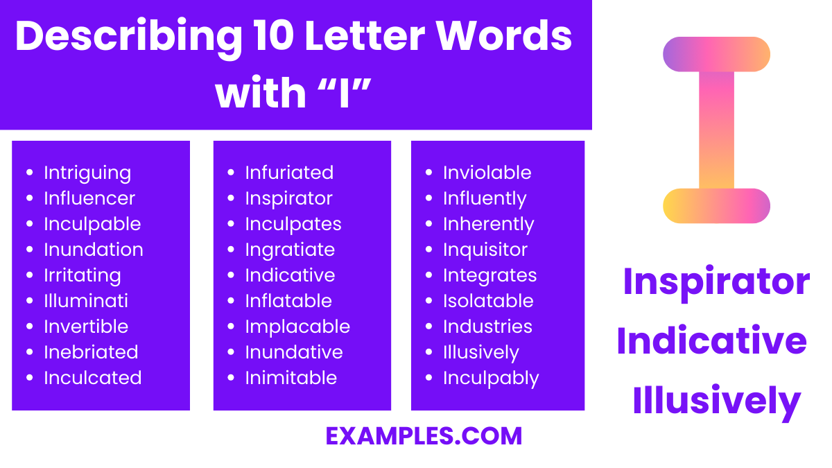 describing 10 letter words with i