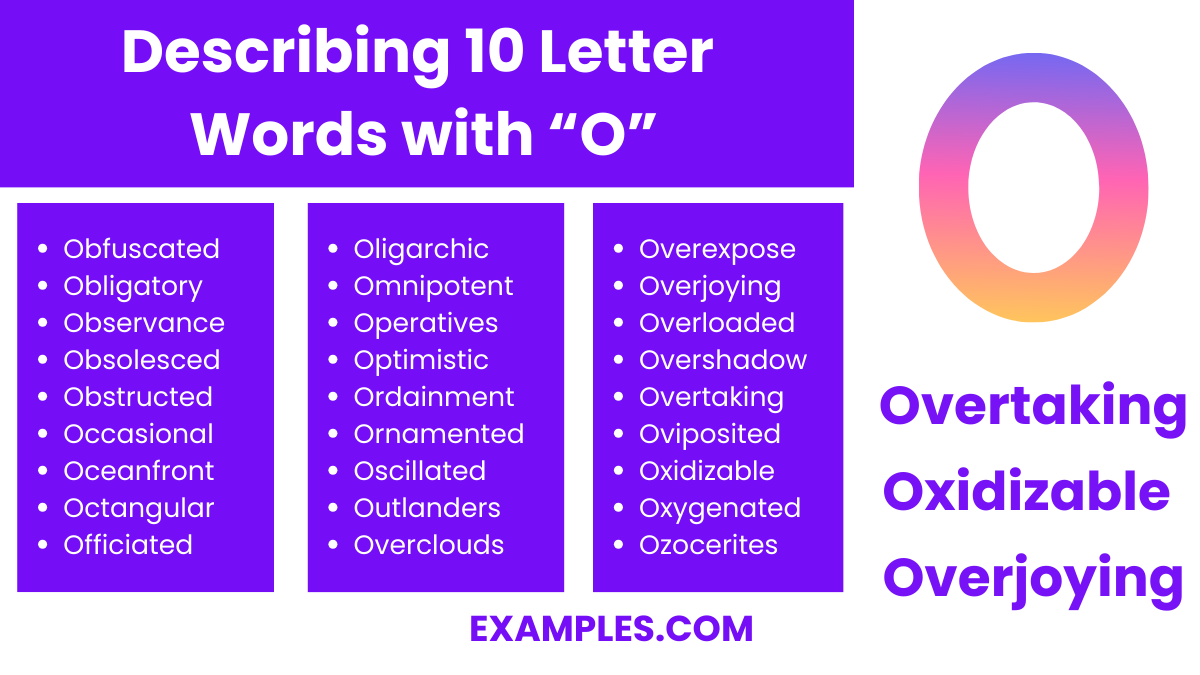 describing 10 letter words with o