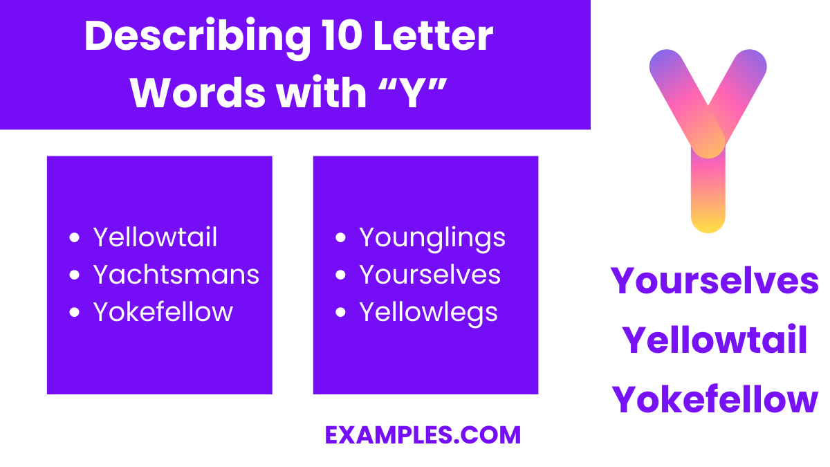describing 10 letter words with y