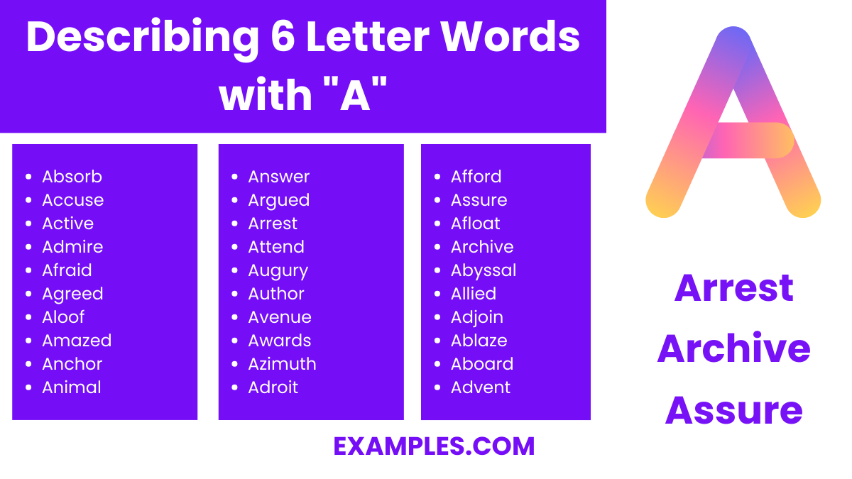 describing 6 letter words with a