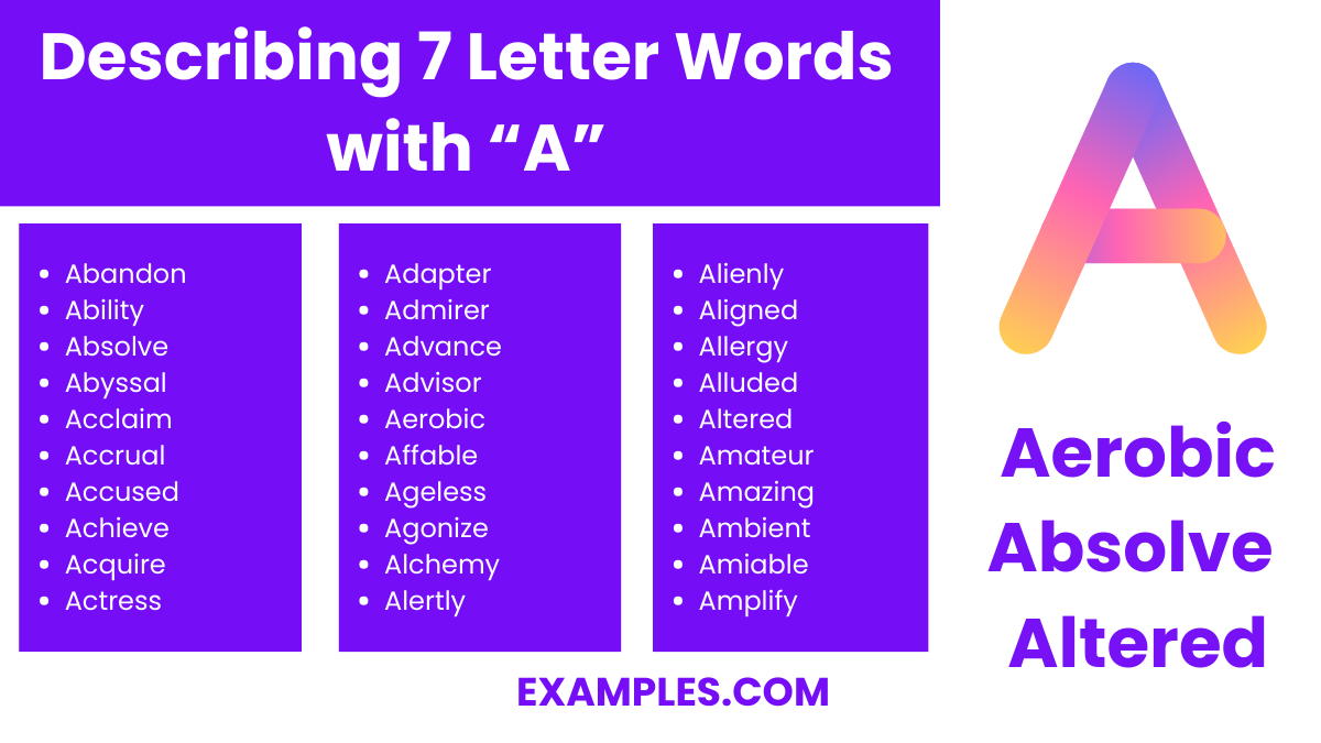 describing 7 letter words with a