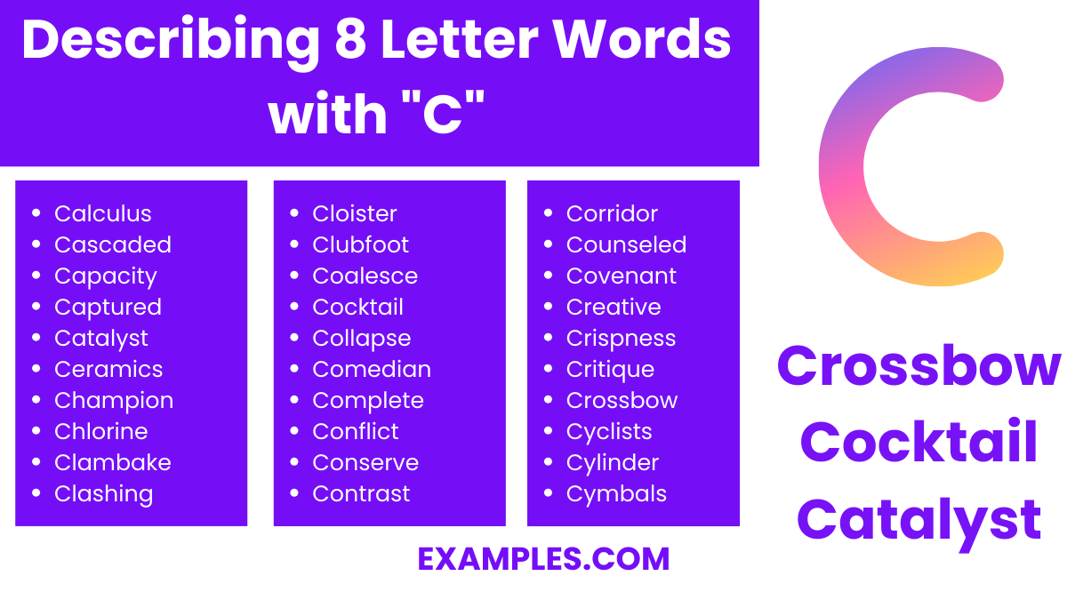describing 8 letter words with c