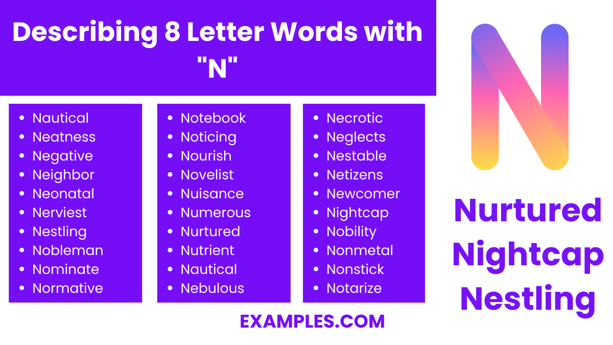 describing 8 letter words with n