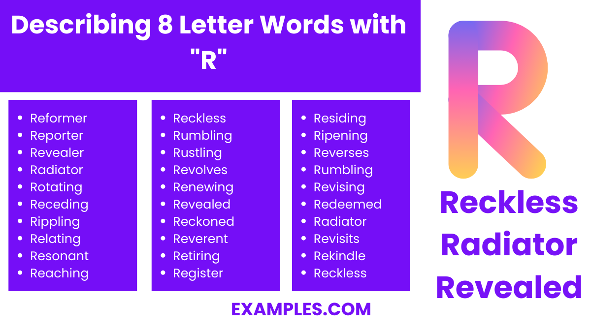 describing 8 letter words with r