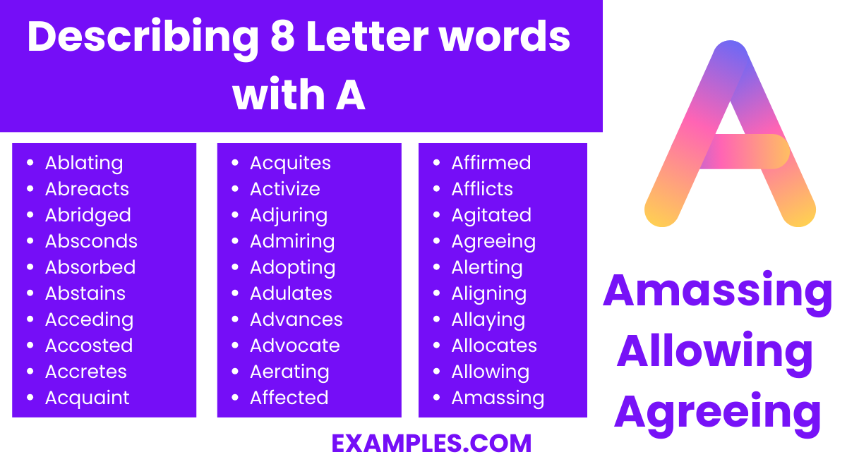describing 8 letter words with a