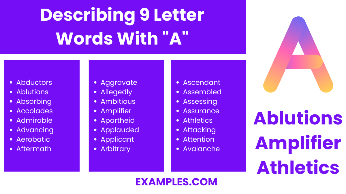 describing 9 letter words with a
