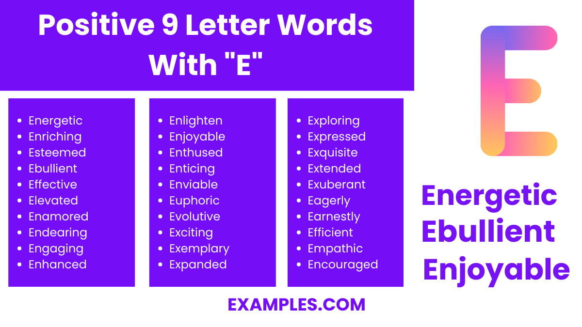 describing 9 letter words with e 1 1