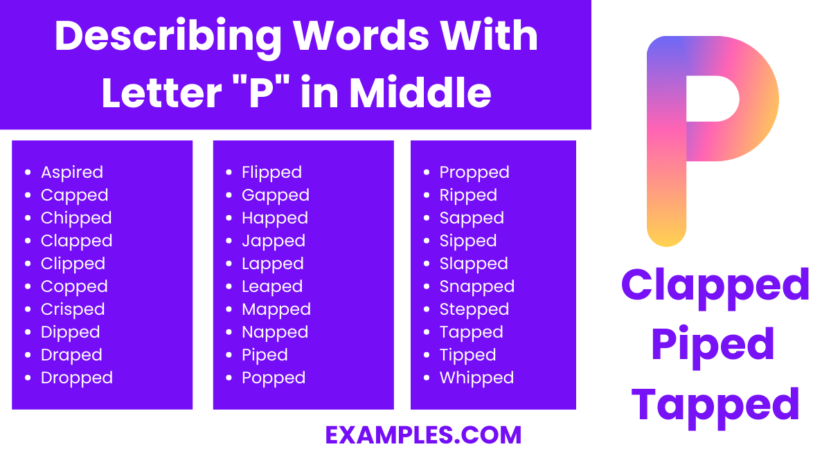 describing words with letter p in middle
