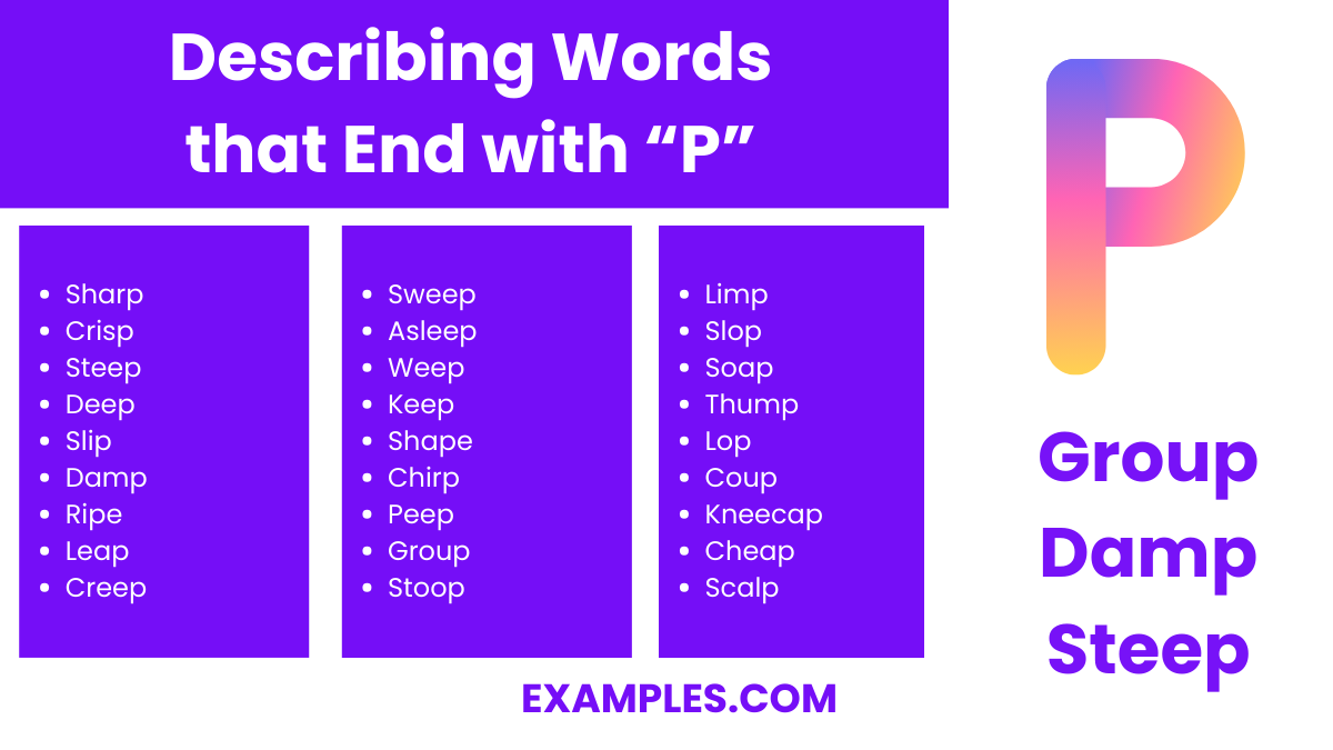 describing words that end with p