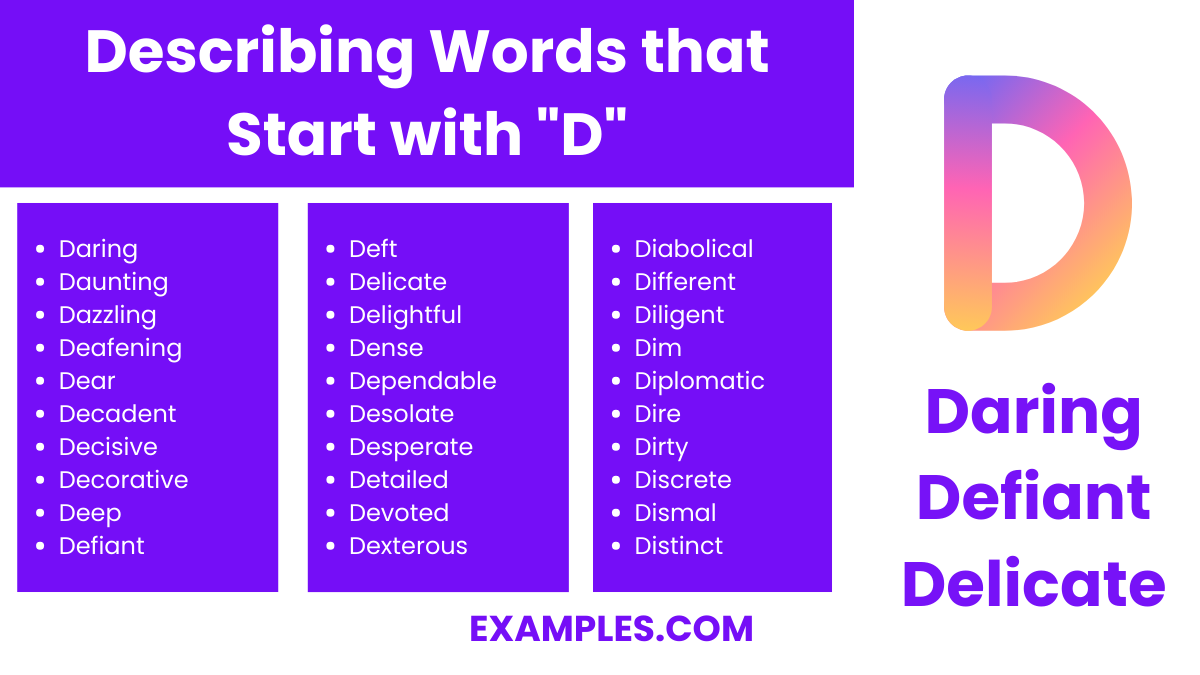 describing words that start with d
