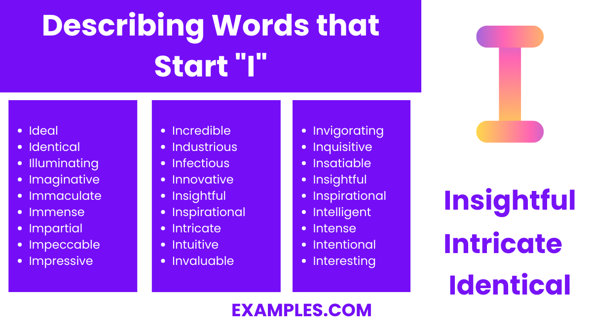describing words that start with i