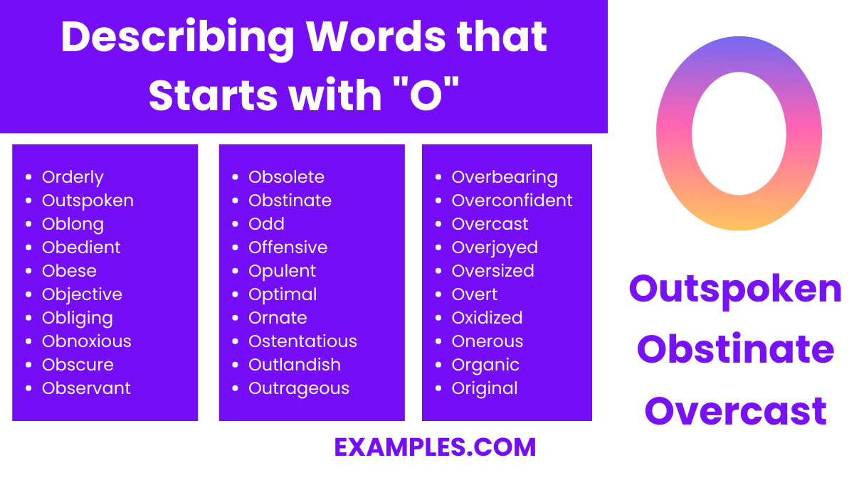 describing words that start with o