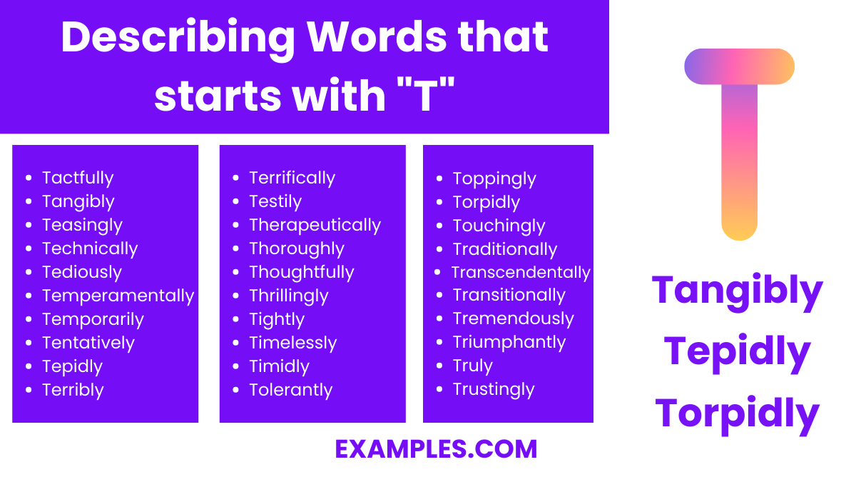 describing words that start with t