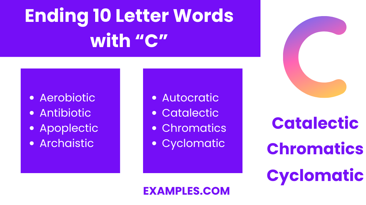 ending 10 letters words with c