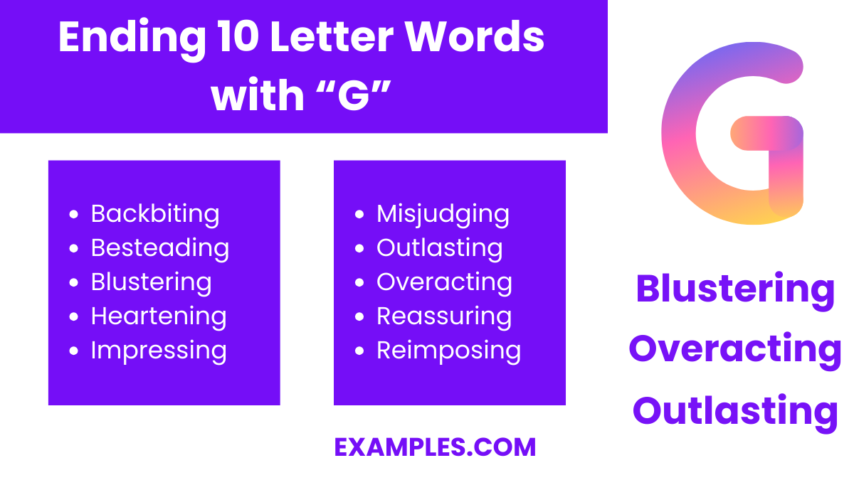 ending 10 letters words with g
