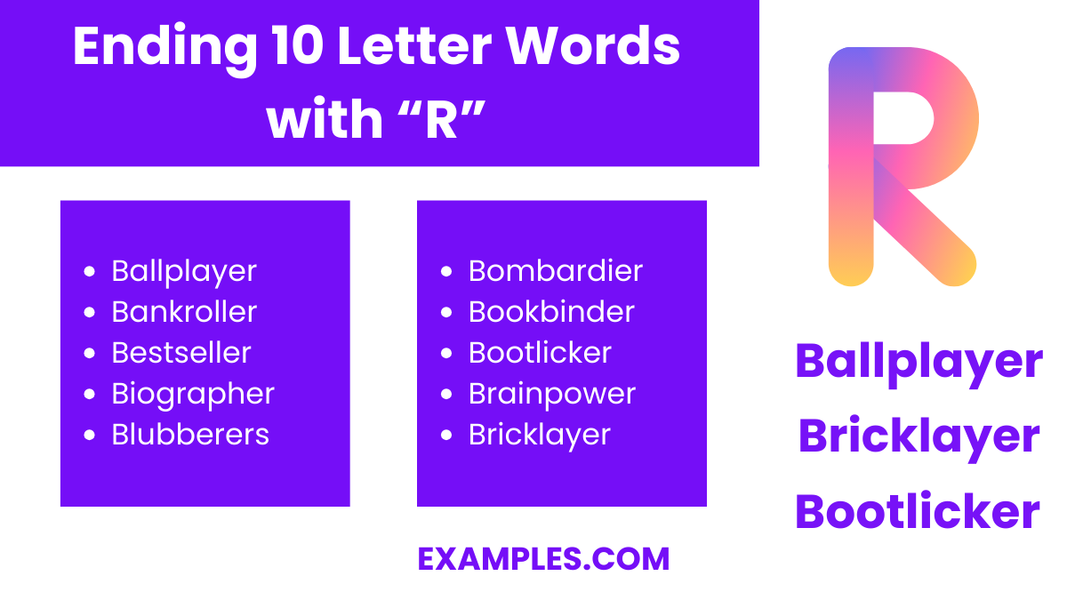 ending 10 letters words with r