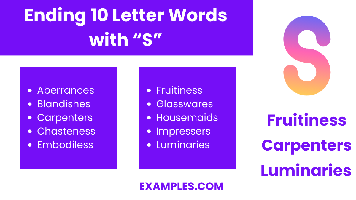 ending 10 letters words with s