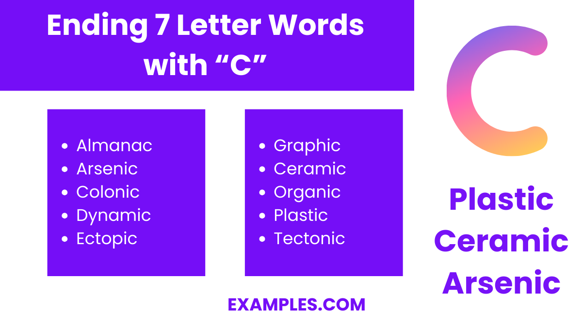 ending 7 letters words with c