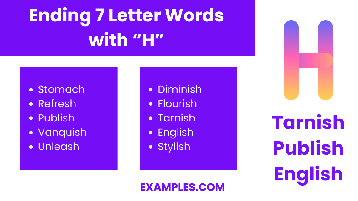 ending 7 letters words with h