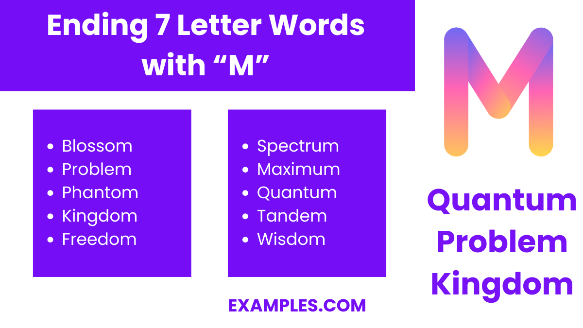 ending 7 letters words with m