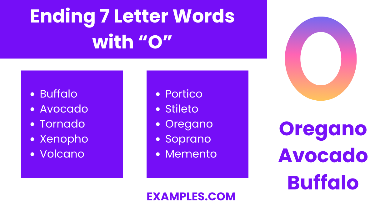 ending 7 letters words with o