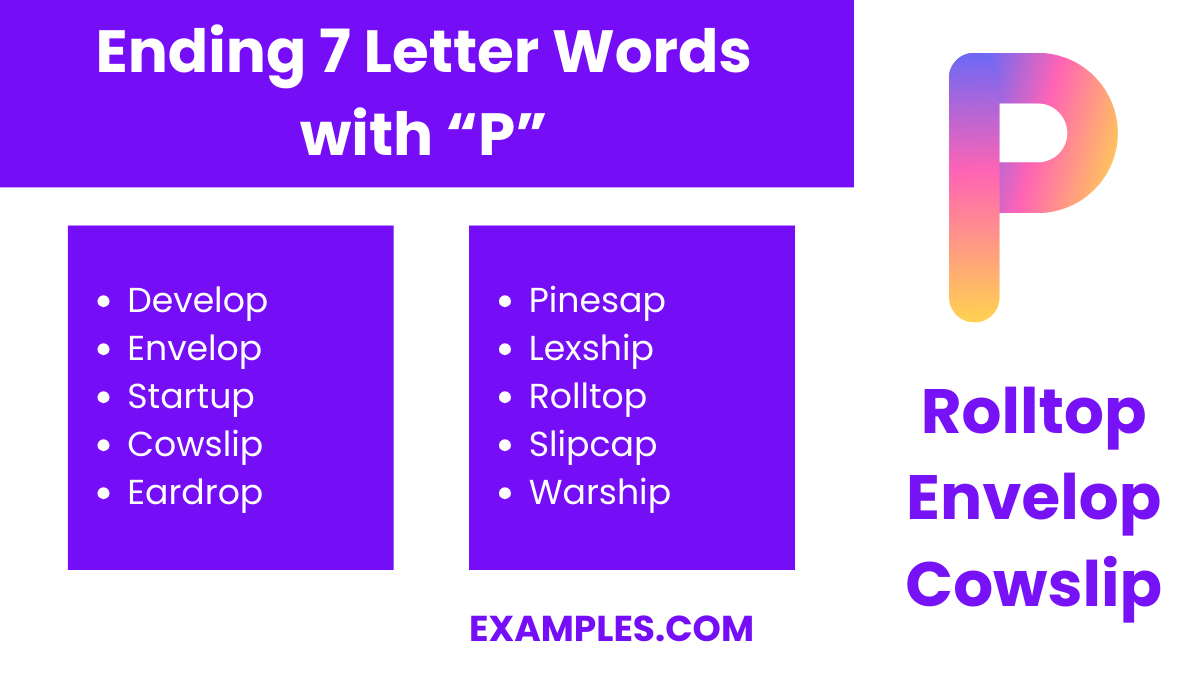 ending 7 letters words with p