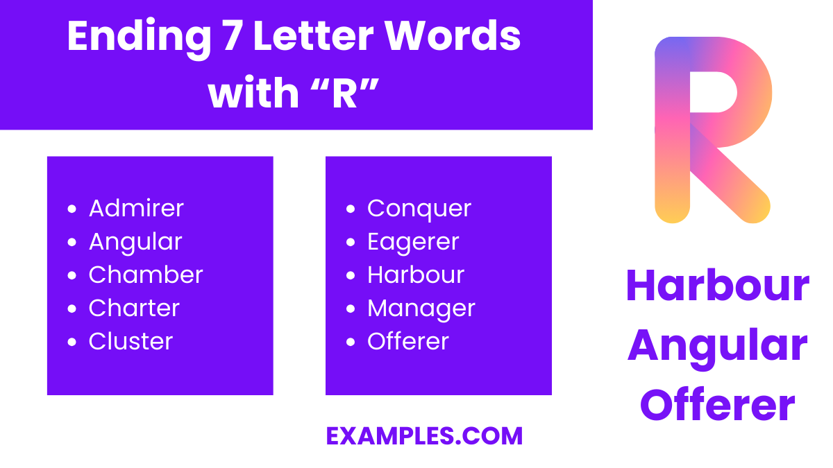 ending 7 letters words with r