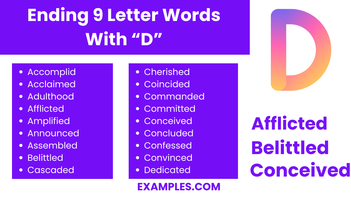 ending 9 letter words with d