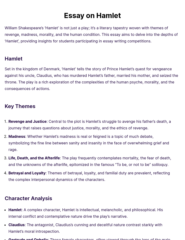 examples of famous essay