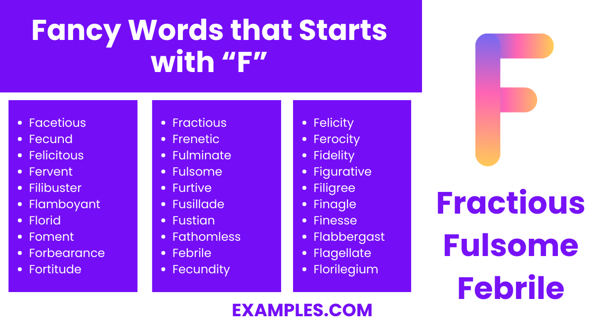 fancy words that starts with f