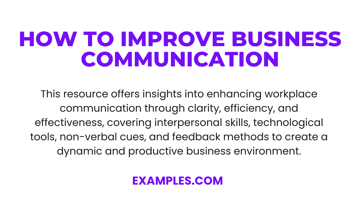 how to improve business communication