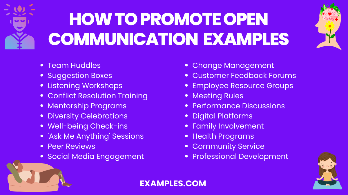 how to promote open communication example