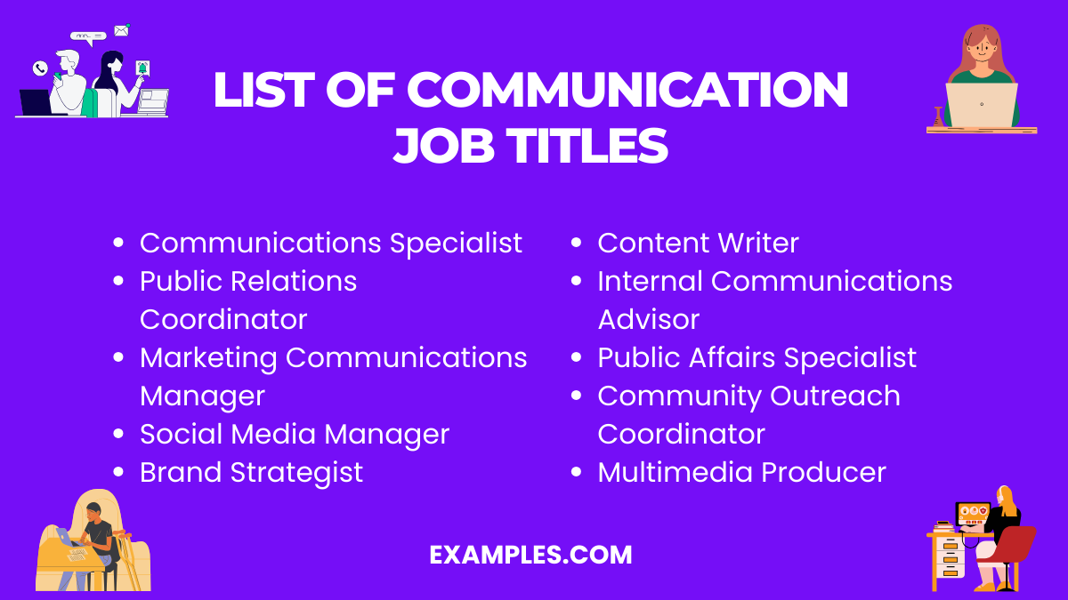 list of communication job titles