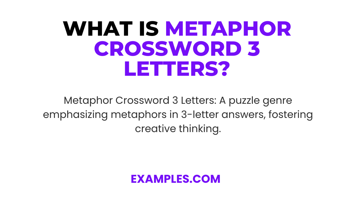 metaphor crossword 3 letters