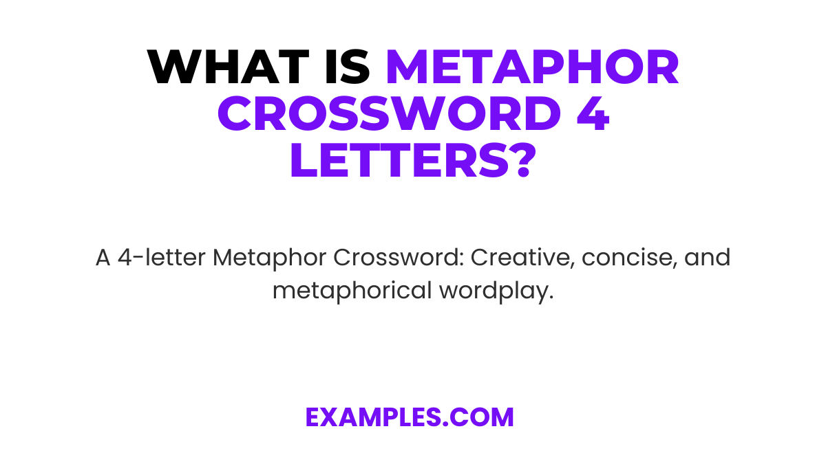 metaphor crossword 4 letters