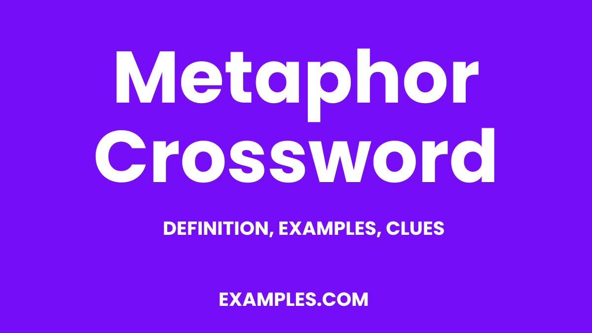 Metaphor Crossword Imagess