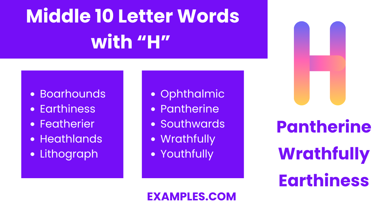 middle 10 letter words with h