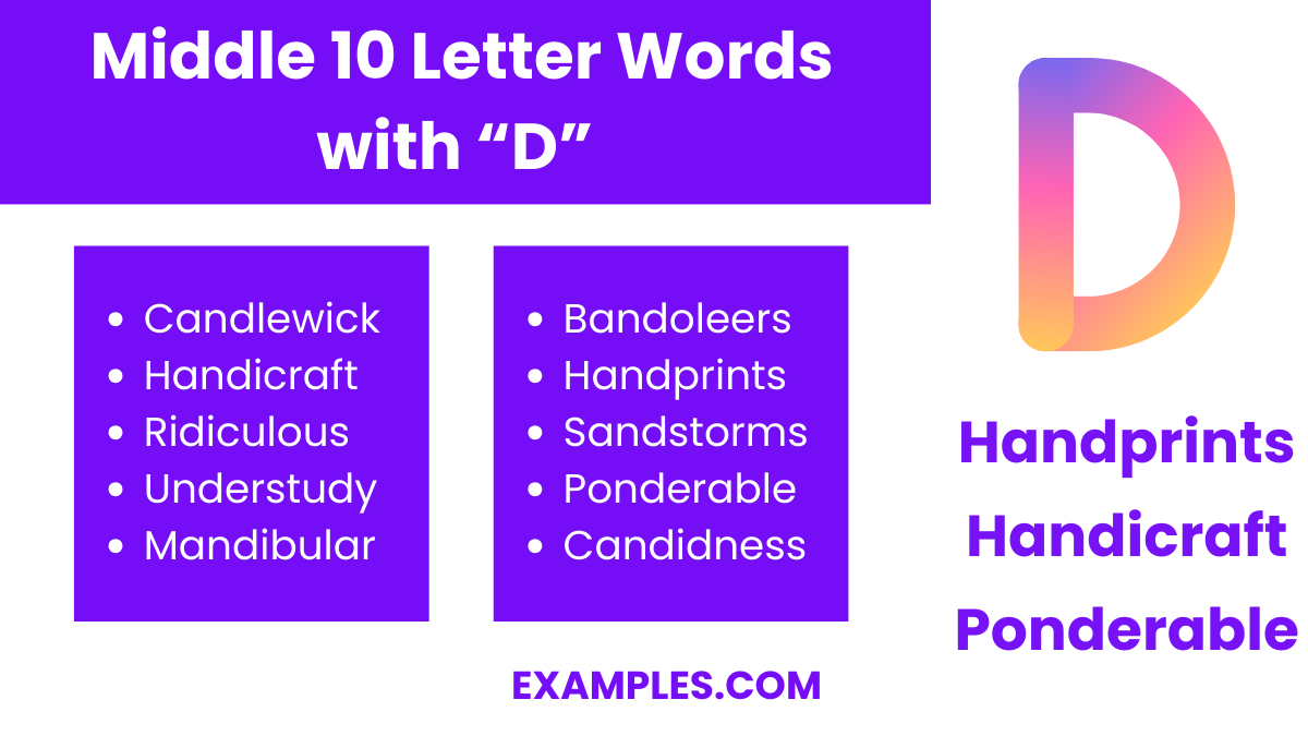 middle 10 letters words with d