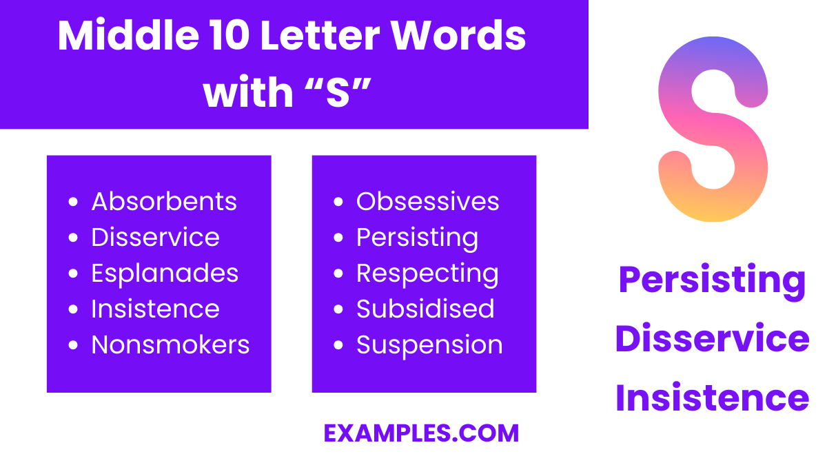 middle 10 letters words with s