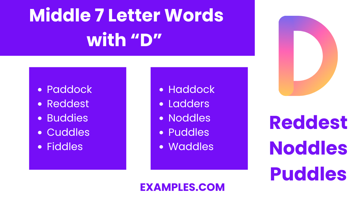 middle 7 letter words with d 