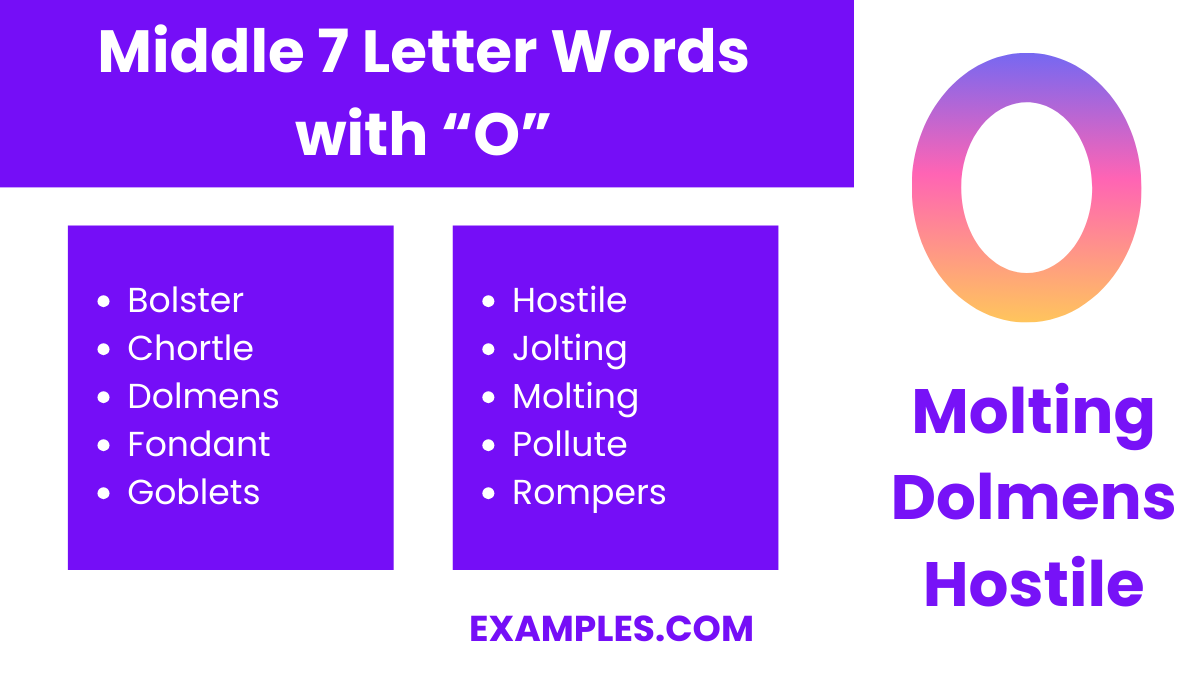 middle 7 letter words with o