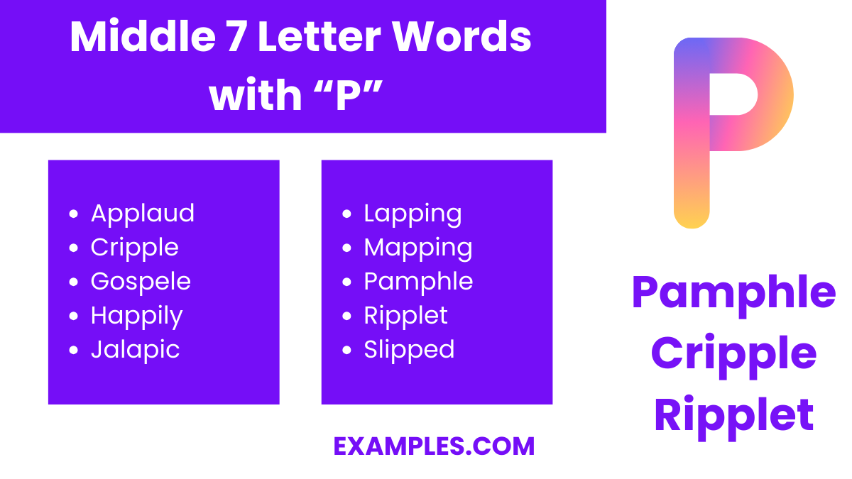 middle 7 letter words with p