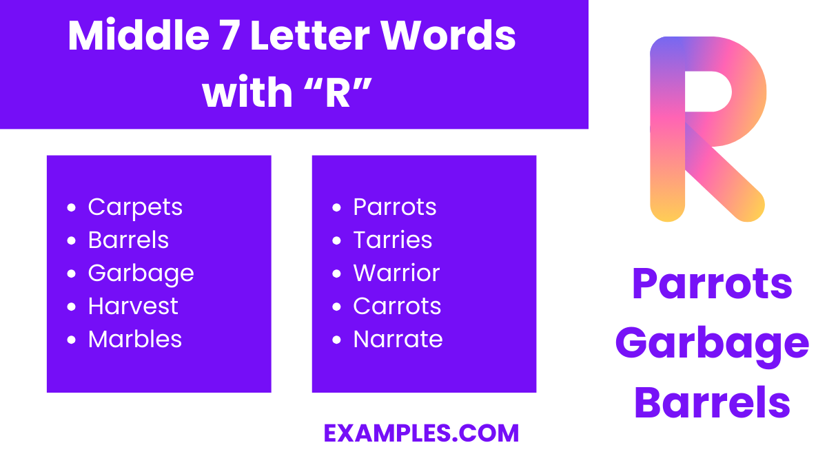 middle 7 letter words with r