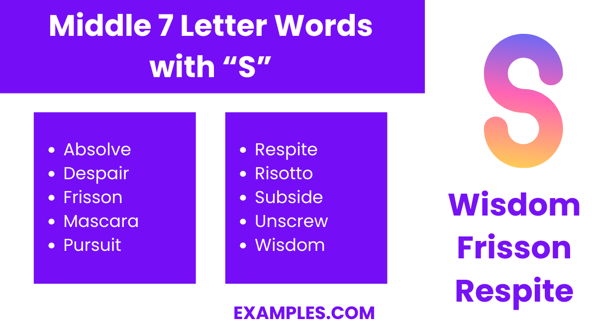 middle 7 letter words with s